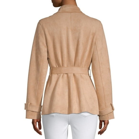 Heart N Crush Faux Suede Fall Wrap Tan Office Boho Light Jacket - Women's - Picture 4 of 13